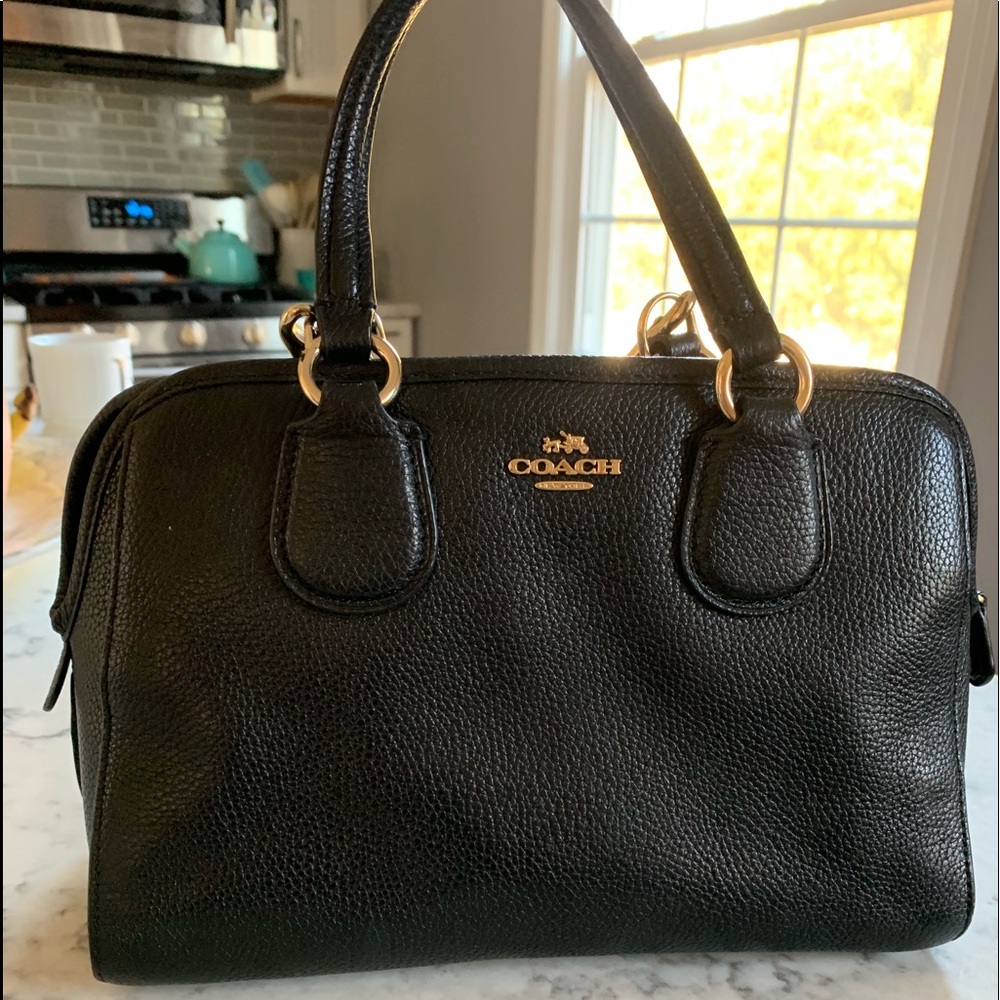 Black leather Coach bag